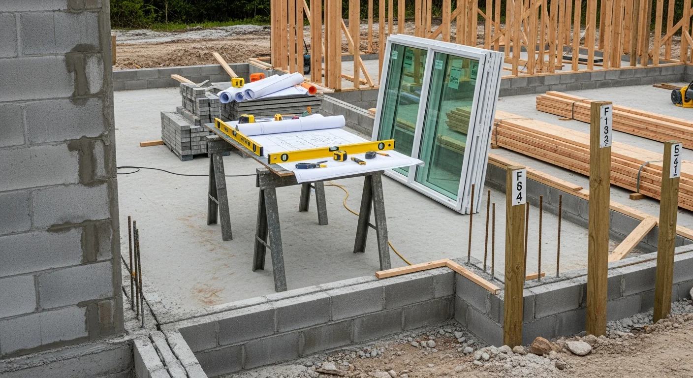 A completed general contracting project in Sarasota County showing a newly constructed residential structure with impact-rated windows and a finished exterior. The building reflects Florida Building Code construction standards common to coastal Sarasota County properties.